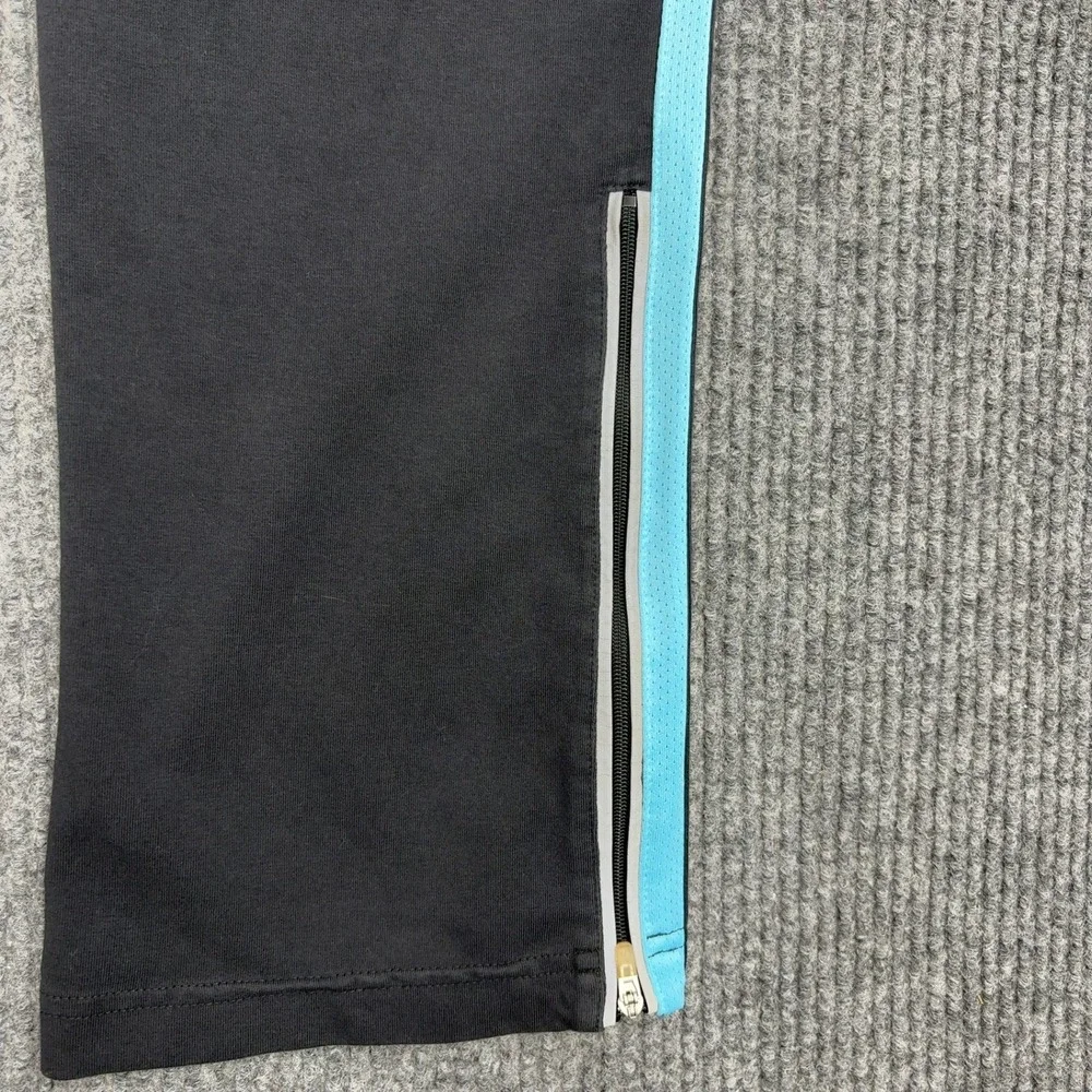 Nike Track Pants Boys M Black Blue Dri-Fit Side Stripe‎ Zip Ankle Athletic Sport